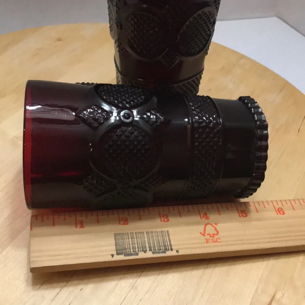 Vintage Avon Cape Cod Ruby Red 2 drinking glasses